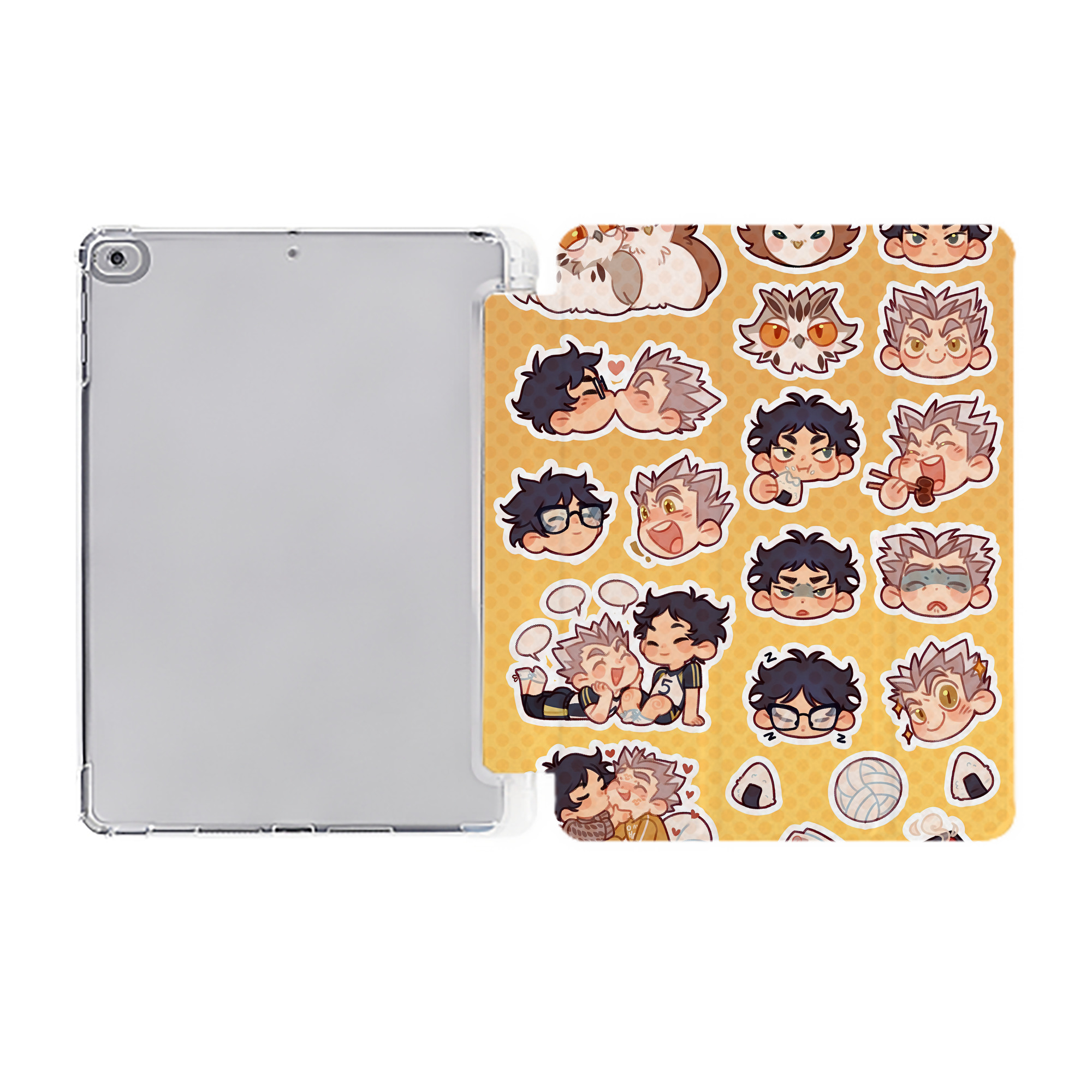 （画像用） ハイキュー!! Haikyu!! IPad ケース ペン収納付き 三つ折りスタンド PUレザー×シリコン 対応機種9.5/10.5/10.9インチ